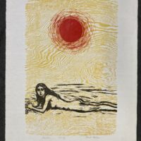Frank Martin Limited Edition Woodcut Signed Vacation 1968 2223
