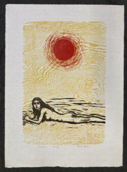 Frank Martin Limited Edition Woodcut Signed Vacation 1968 2223