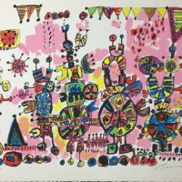 Robert Bennett Talking Machines #4 1979 Abstract Art Signed Lithograph1439 (2)