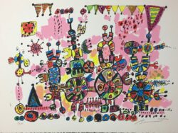 Robert Bennett Talking Machines #4 1979 Abstract Art Signed Lithograph1439 (2)