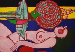 Guillaume Corneille Nu A La Rose 1981 Signed Lithograph on wove paper