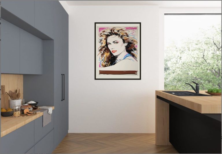 Mukai Print Framed in Modern Room