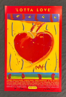 Peter Max Poster Lotta Love 1998 Signed and Dedicated Poster Art