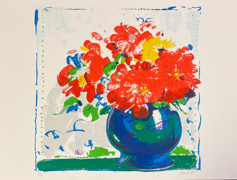 Peter-Baum-1980-Signed-Limited-Edition-Silkscreen-of-Flowers-602