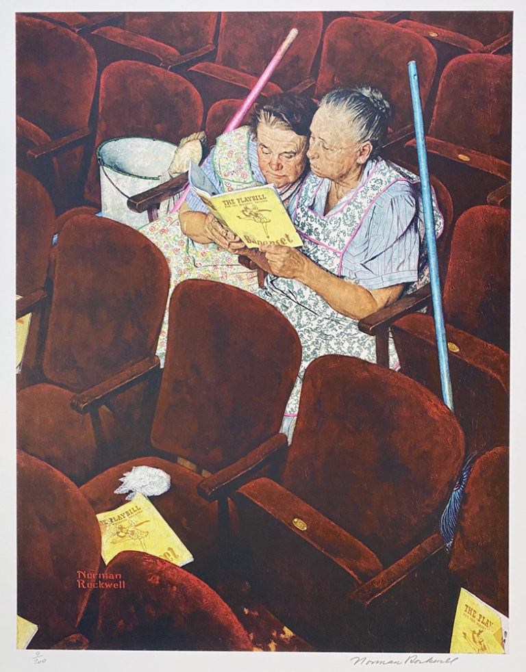 Norman Rockwell 1976 Charwomen Signed Limited Edition Lithograph 