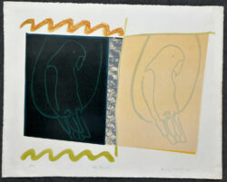 Harvey Daniels Two Parrots 1966 Original Signed Lithograph Pop Art 4443