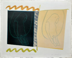 Harvey Daniels Two Parrots 1966 Original Signed Lithograph Pop Art 4445